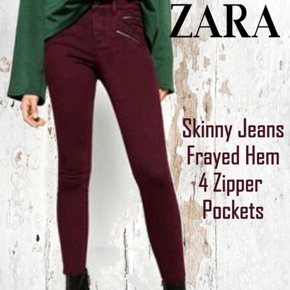 Zara Denim - ❌1 HOUR SALE❌ZARA Frayed Hem Zippered Pockets